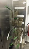 1 x Upright Stainless Steel Frying Basket Station With 9 x Single Frying Baskets  - Custom Made -