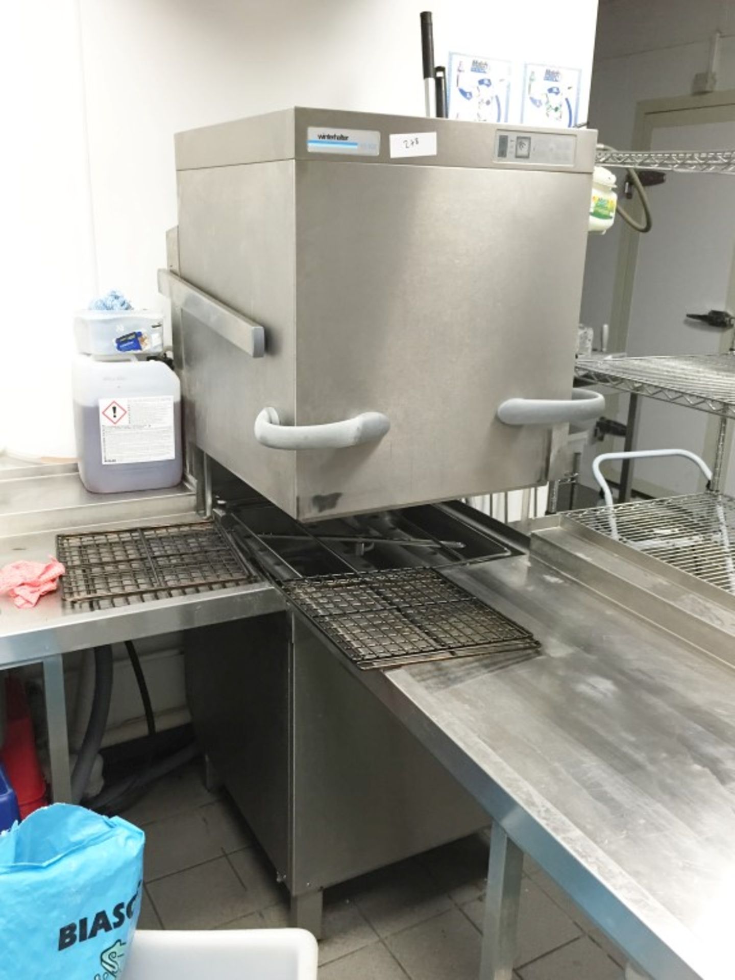 1 x Winterhalter GS502 Commercial Pass Through Dishwasher Station - Includes Stainless Steel Sink