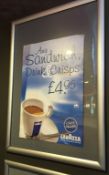 2 x Advertisement Frames - Silver Frame With Perspex Front - H62 x W42 cms - Ref 100 - CL200 -