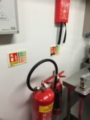 Assorted Lot of Two Fire Extinguishers and One Fire Blanket - Please See The Pictures Provided - Ref