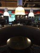 1 x Contemporary Round Diner Table - Stunning Stone Marble Surface With Elegant Twin Pedestal Chrome