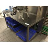 1 x Stainless Steel Commercial Preparation Table - Dimensions H169.5cm x W153cm x D90cm  -