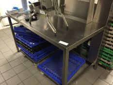 1 x Stainless Steel Commercial Preparation Table - Dimensions H169.5cm x W153cm x D90cm  -