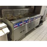 1 x Pitco Frialator AG14S Commercial 5 Compartment Gas Fryer with Filter Cartridge and 5 Baskets –