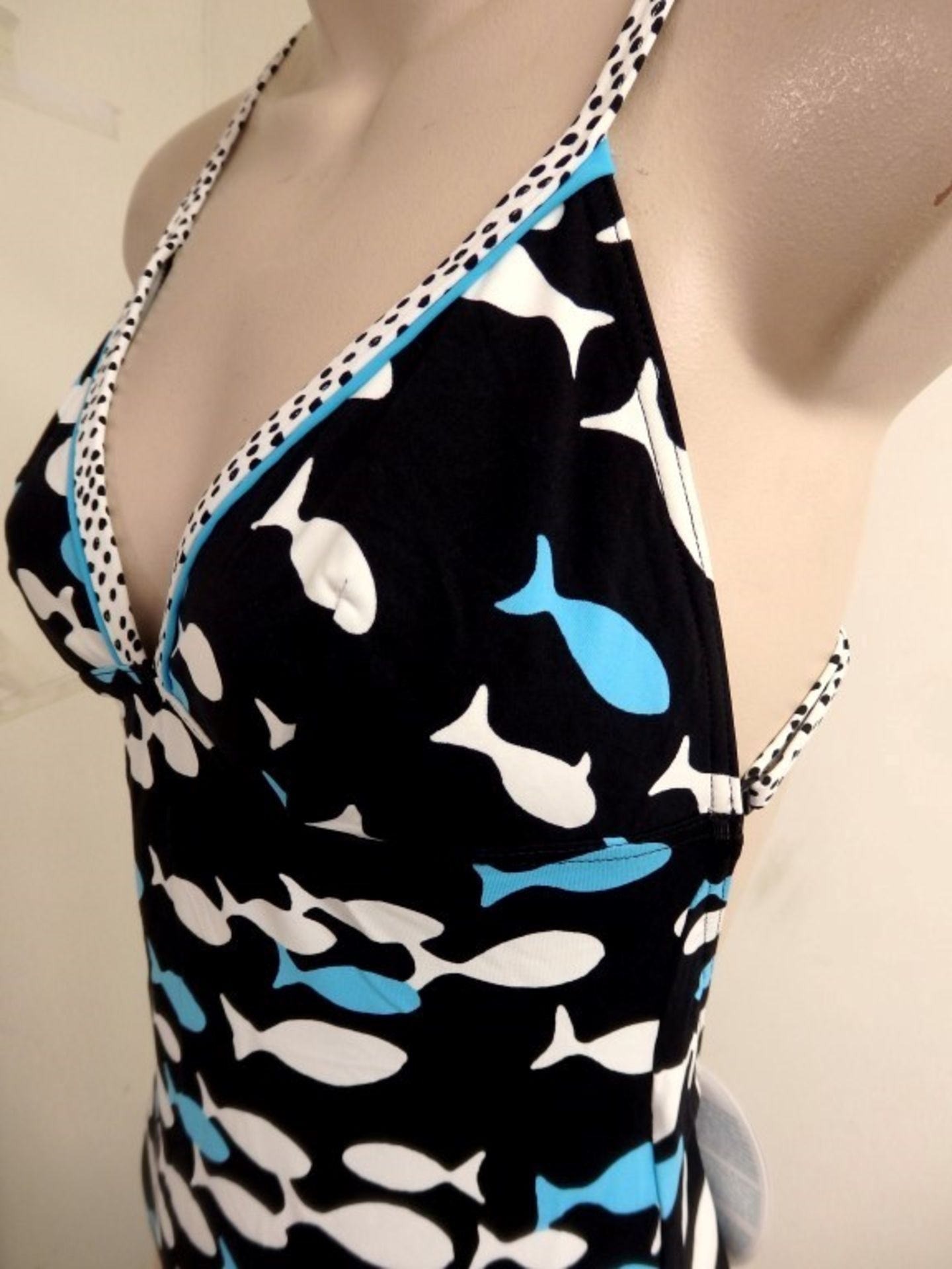 1 x Rasurel - Navy/White/Sky - Piranha Swimsuit - B20431 - Size 2 - UK 32 - Fr 85 - EU/Int 70 - Ref: - Image 4 of 17