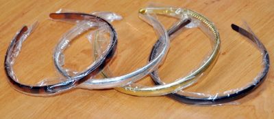 200 (approx) x Pieces Of Assorted Alice Bands (Head Bands) - Various Colours Inc. Silver And Black -