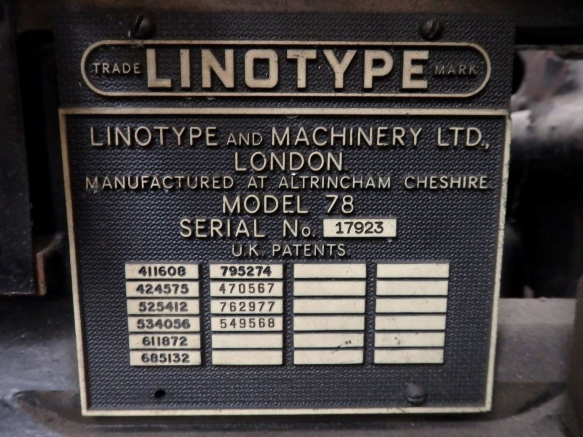 1 x Original Linotype Model 78 Printing Press - Untested In Good Aesthetic Condition - Fantastic - Image 6 of 23