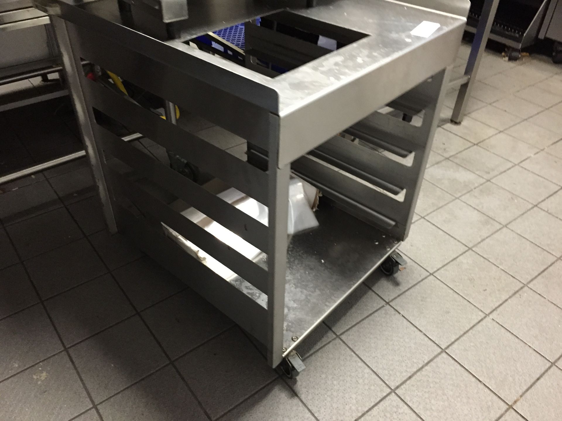 1 x Stainless Steel Tray Storage Trolly - Contents NOT Included - Ref 270 - 63.5cm x 70cm x height