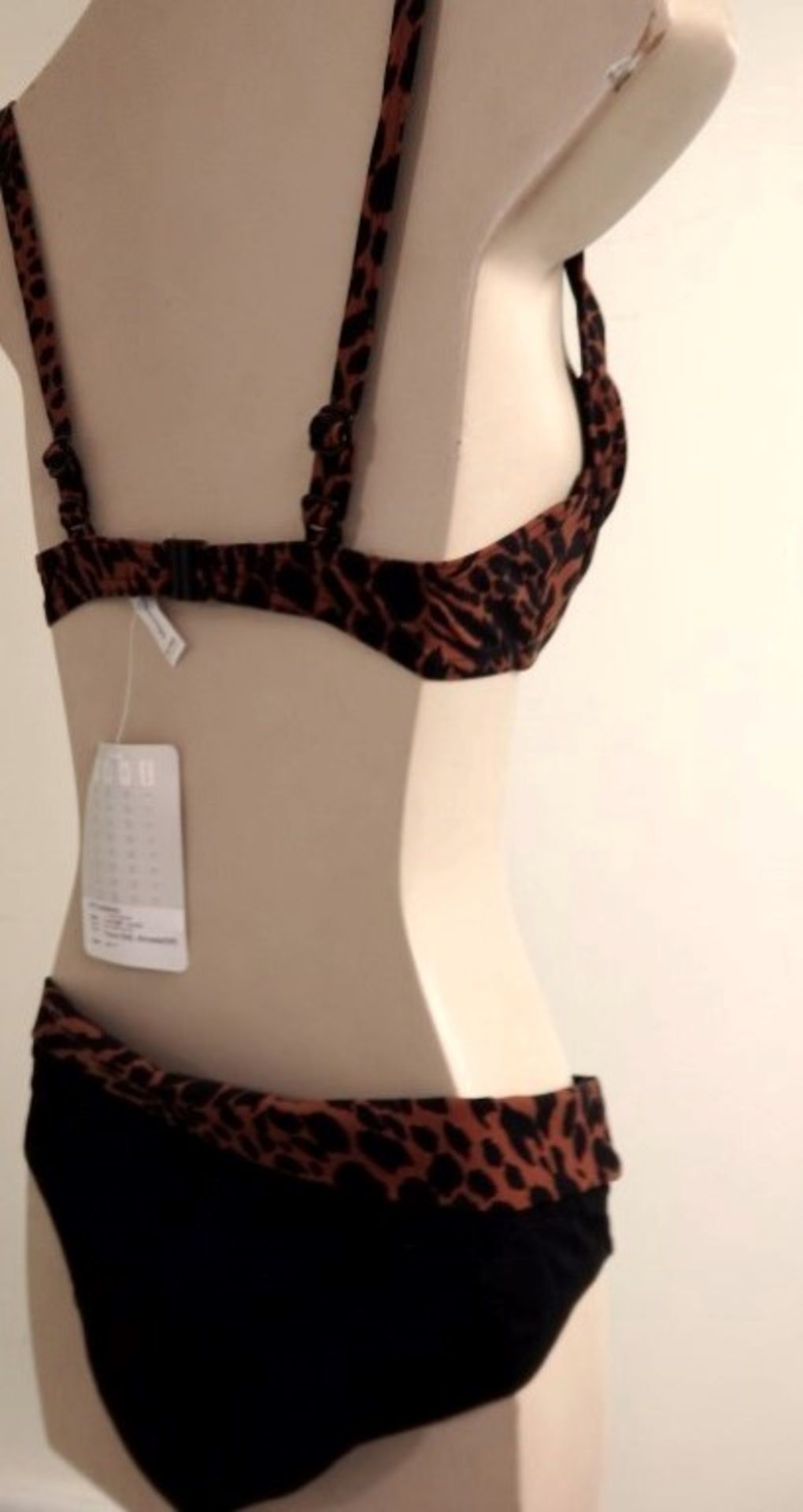 1 x Rasurel - Black/Tan Leopard and Stripe - Bahia Bikini - R21249 - Size 2C - UK 32 - Fr 85 - EU/ - Image 4 of 9