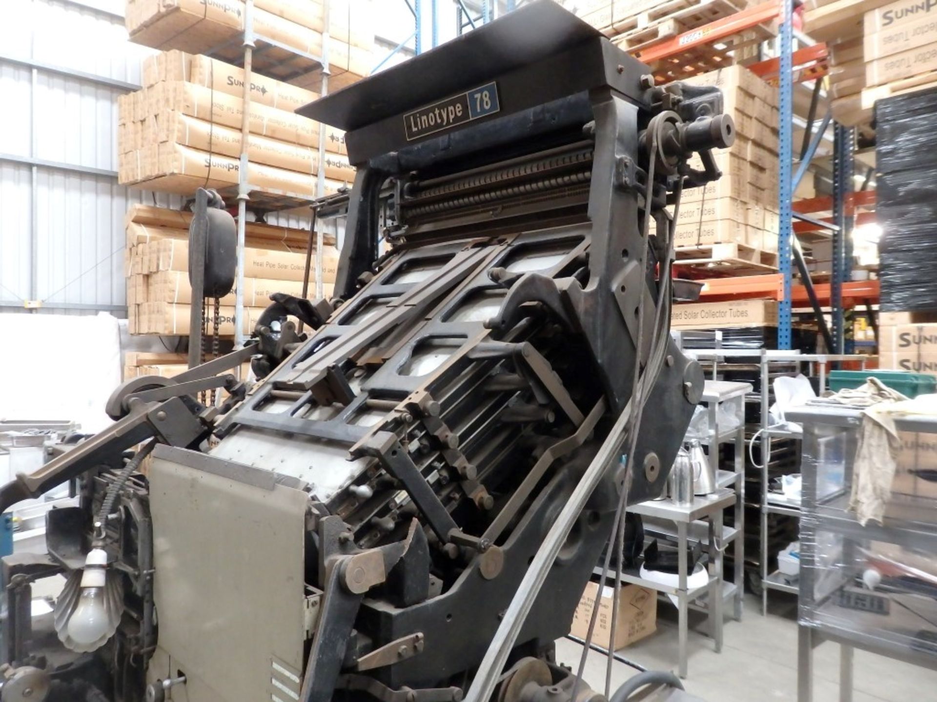 1 x Original Linotype Model 78 Printing Press - Untested In Good Aesthetic Condition - Fantastic - Image 14 of 23