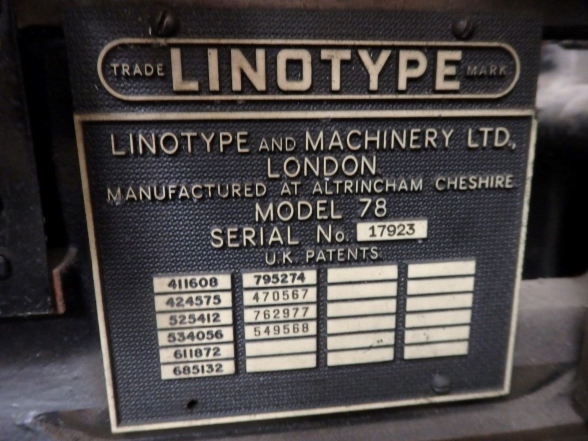 1 x Original Linotype Model 78 Printing Press - Untested In Good Aesthetic Condition - Fantastic - Image 21 of 23