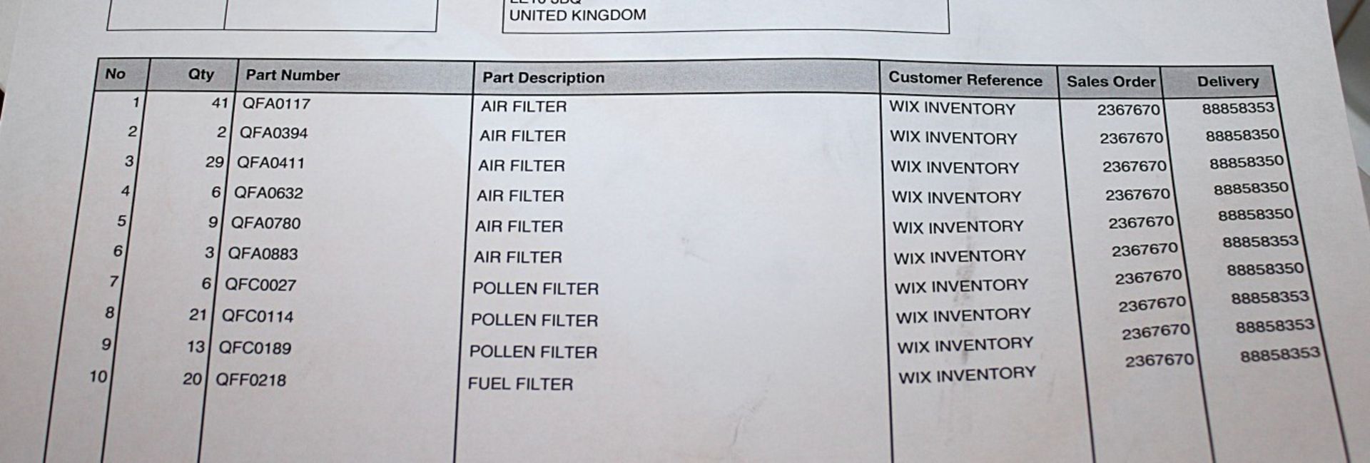 **Pallet Job Lot** Approx 150 x Assorted "Wix" Air, Pollen & Fuel Filters – Wix085 – 10 Different - Image 5 of 5