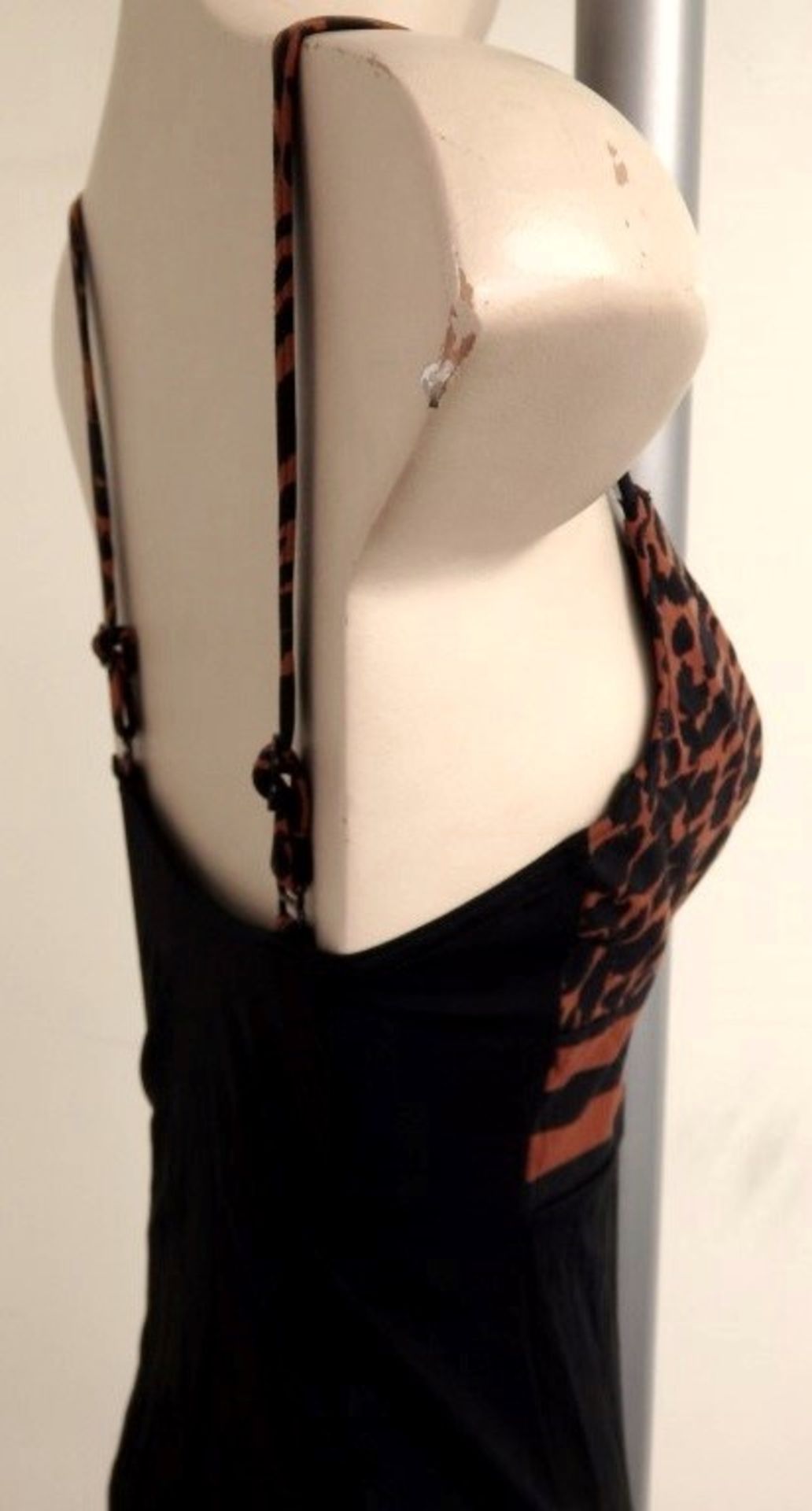 1 x Rasurel - Black/Tan Leopard and Stripe - Bahia Swimsuit - R21235 - Size 2C - UK 32 - Fr 85 - - Image 4 of 7