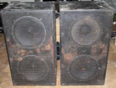 2 x Large Speakers - Ideal For Nightclub, Studios, Bands, PA Systems - Size H100 x W57 x D45 cms -