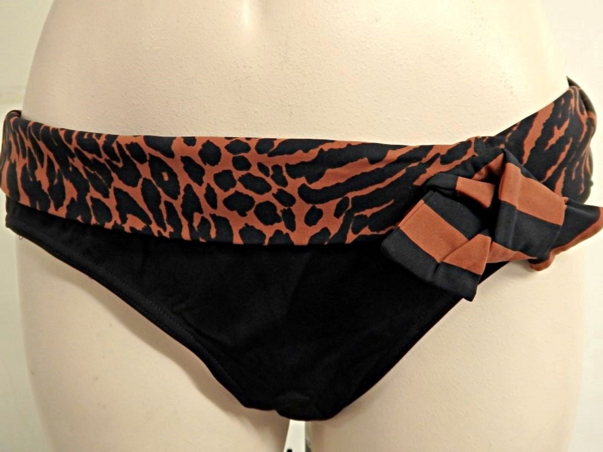 1 x Rasurel - Black/Tan Leopard and Stripe - Bahia Bikini - R21249 - Size 2C - UK 32 - Fr 85 - EU/ - Image 2 of 9