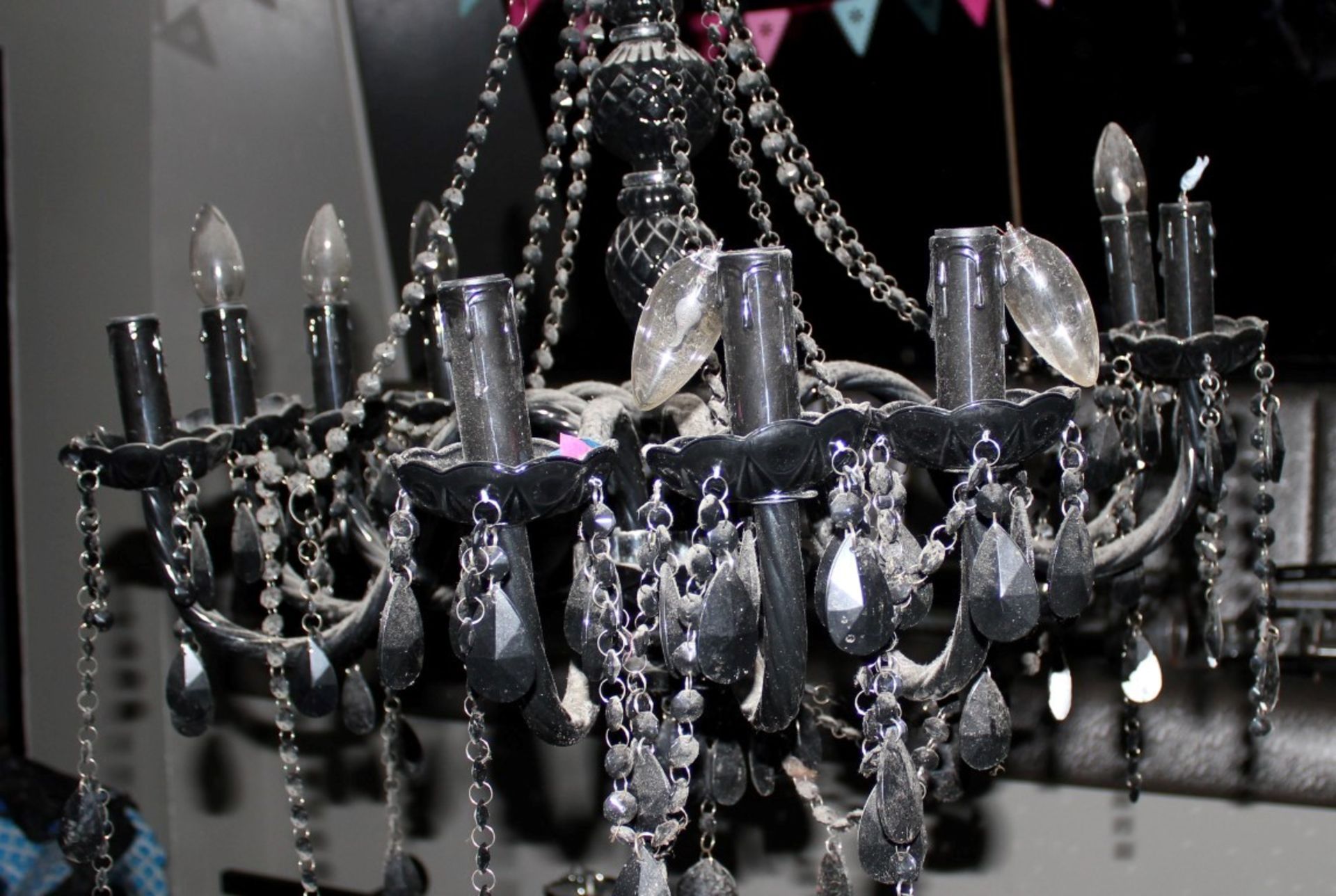 Set of THREE Matching CHANDALIERS Black Gothic Design - CL090 - Ref FBA BL133 - Location: - Image 8 of 8