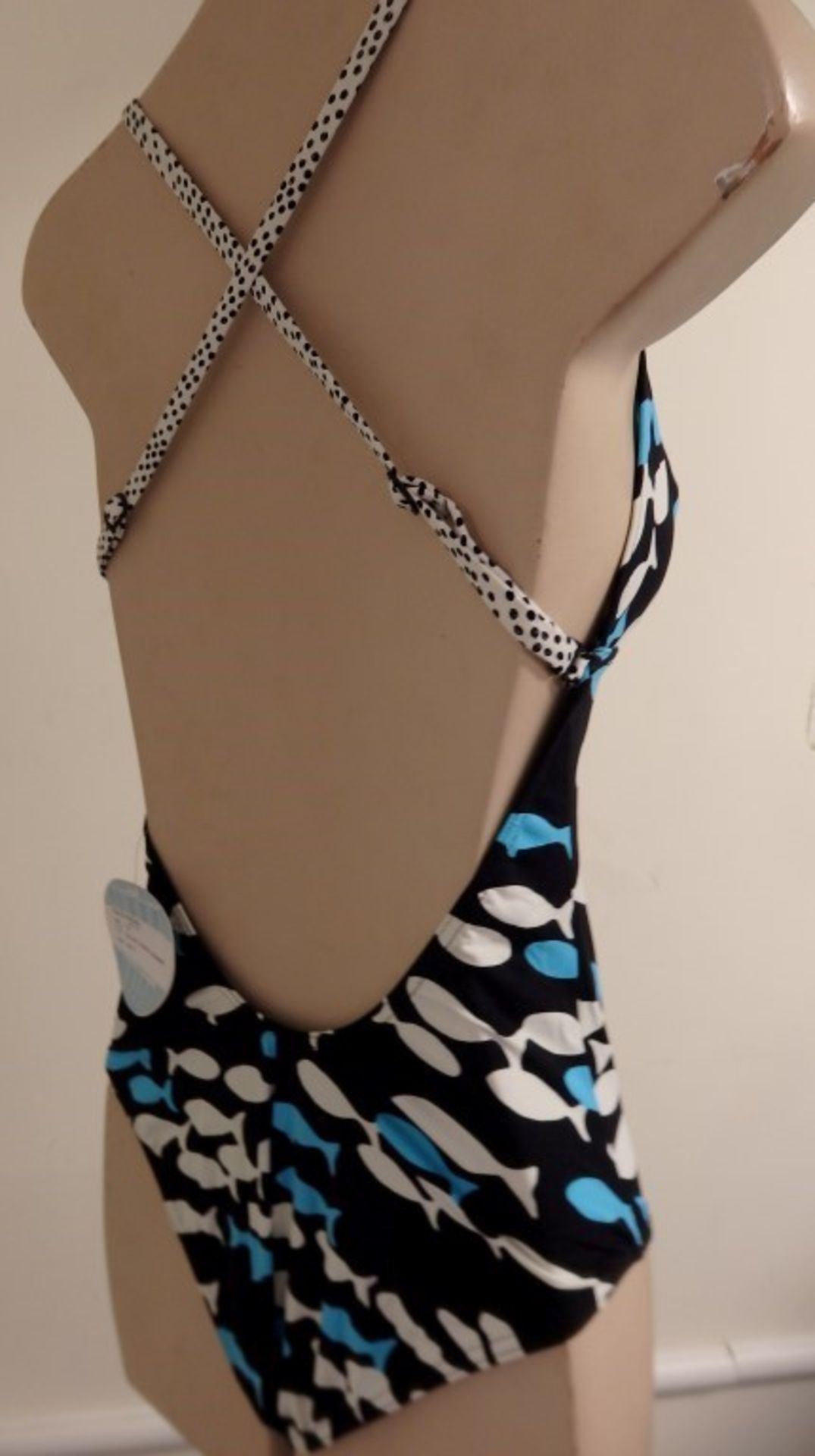 1 x Rasurel - Navy/White/Sky - Piranha Swimsuit - B20431 - Size 2 - UK 32 - Fr 85 - EU/Int 70 - Ref: - Image 13 of 17