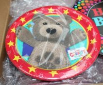 **JOB LOT** 288 x 8pc Packs Of "Little Charley Bear" 9' Party Plates - RRP £2.35 Per Pack -