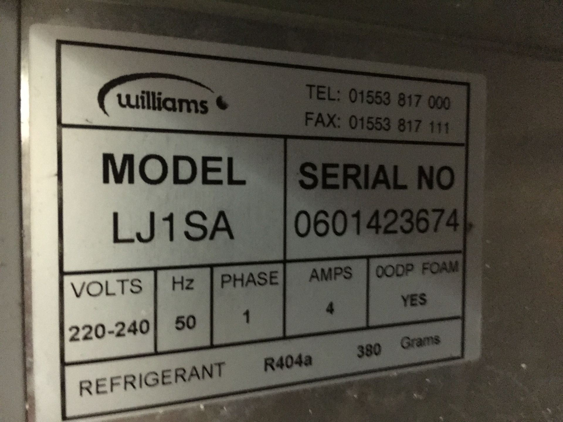 1 x Williams Jade LJ1SA Stainless Steel Single Door Upright Freezer - Features Self Closing Door, - Bild 2 aus 3