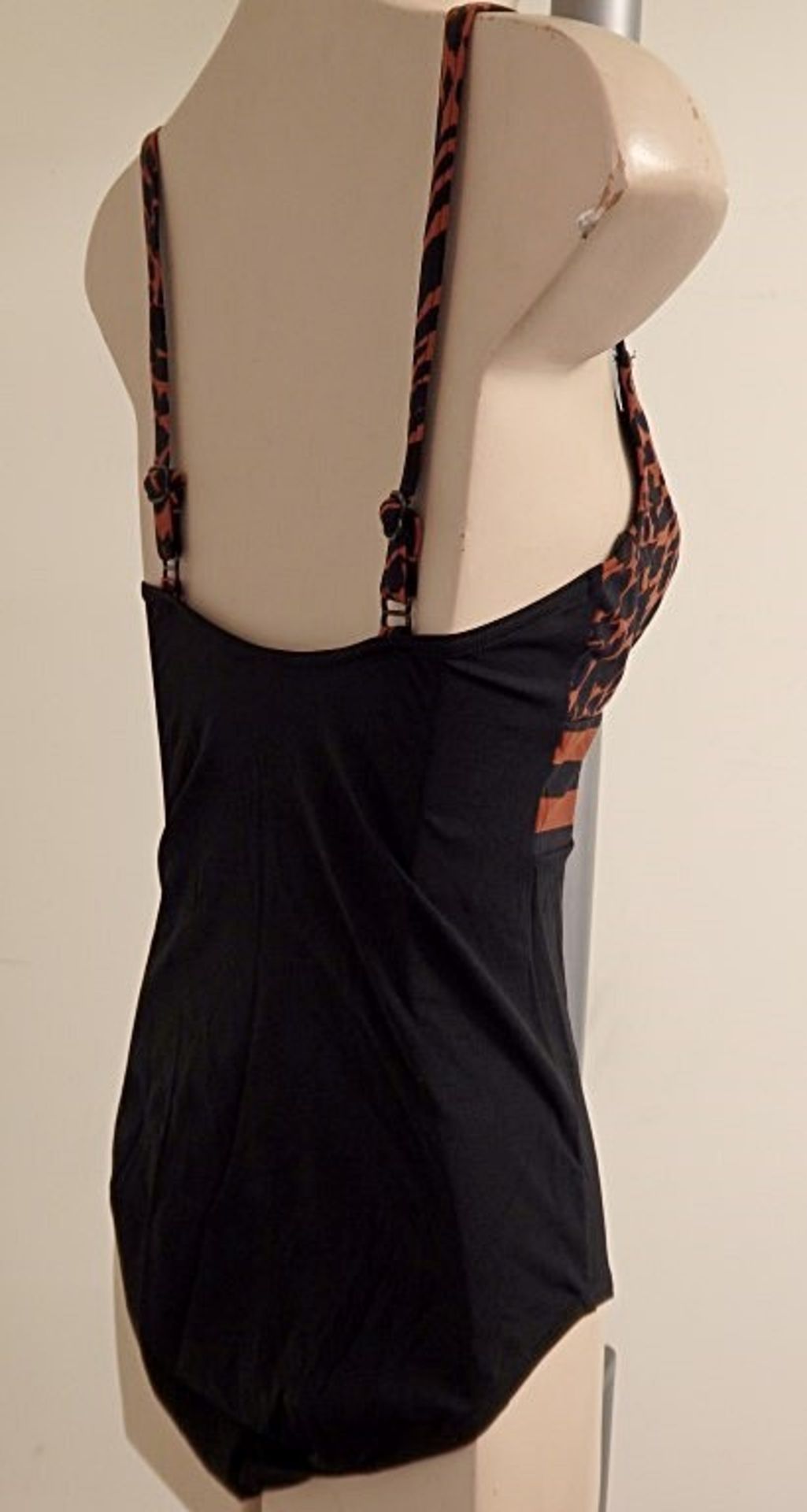 1 x Rasurel - Black/Tan Leopard and Stripe - Bahia Swimsuit - R21235 - Size 2C - UK 32 - Fr 85 - - Image 3 of 7