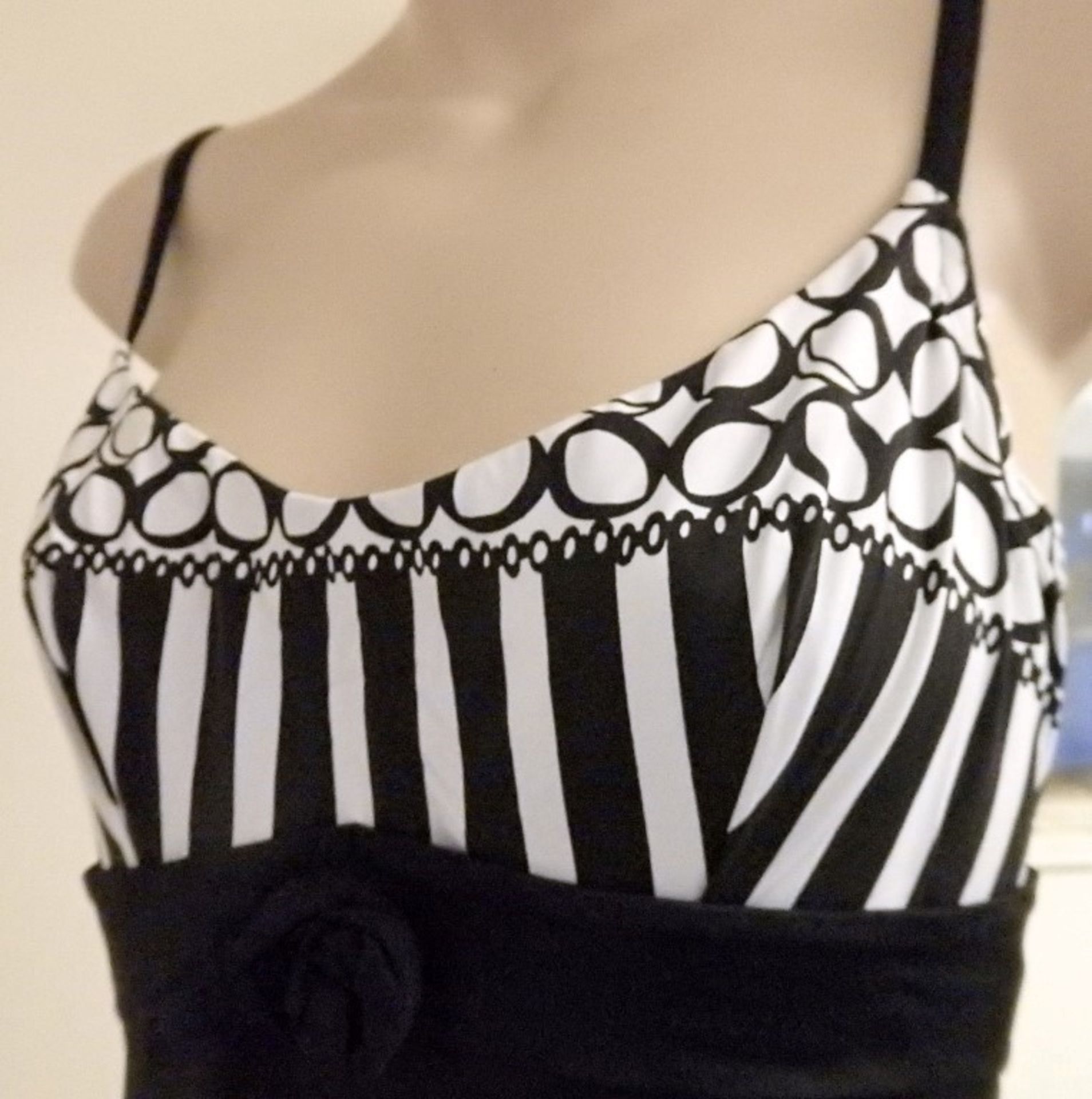 1 x Rasurel - Black/White patterned - Borneo Swimsuit - R20435 - Size 2C - UK 32 - Fr 85 - EU/Int 70 - Image 3 of 5