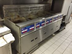 1 x Pitco Frialator AG14S Commercial 5 Compartment Gas Fryer with Filter Cartridge and 5 Baskets –