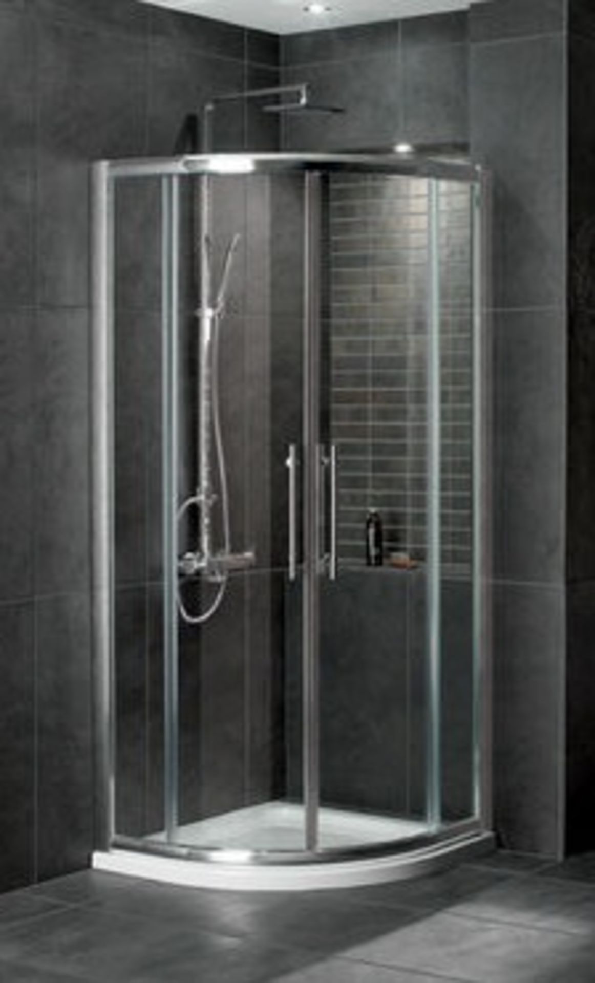 1 x Aqua Lotus 800mm Double Door Quad Shower Enclosure - Polished Chrome Finish - Chrome on Brass