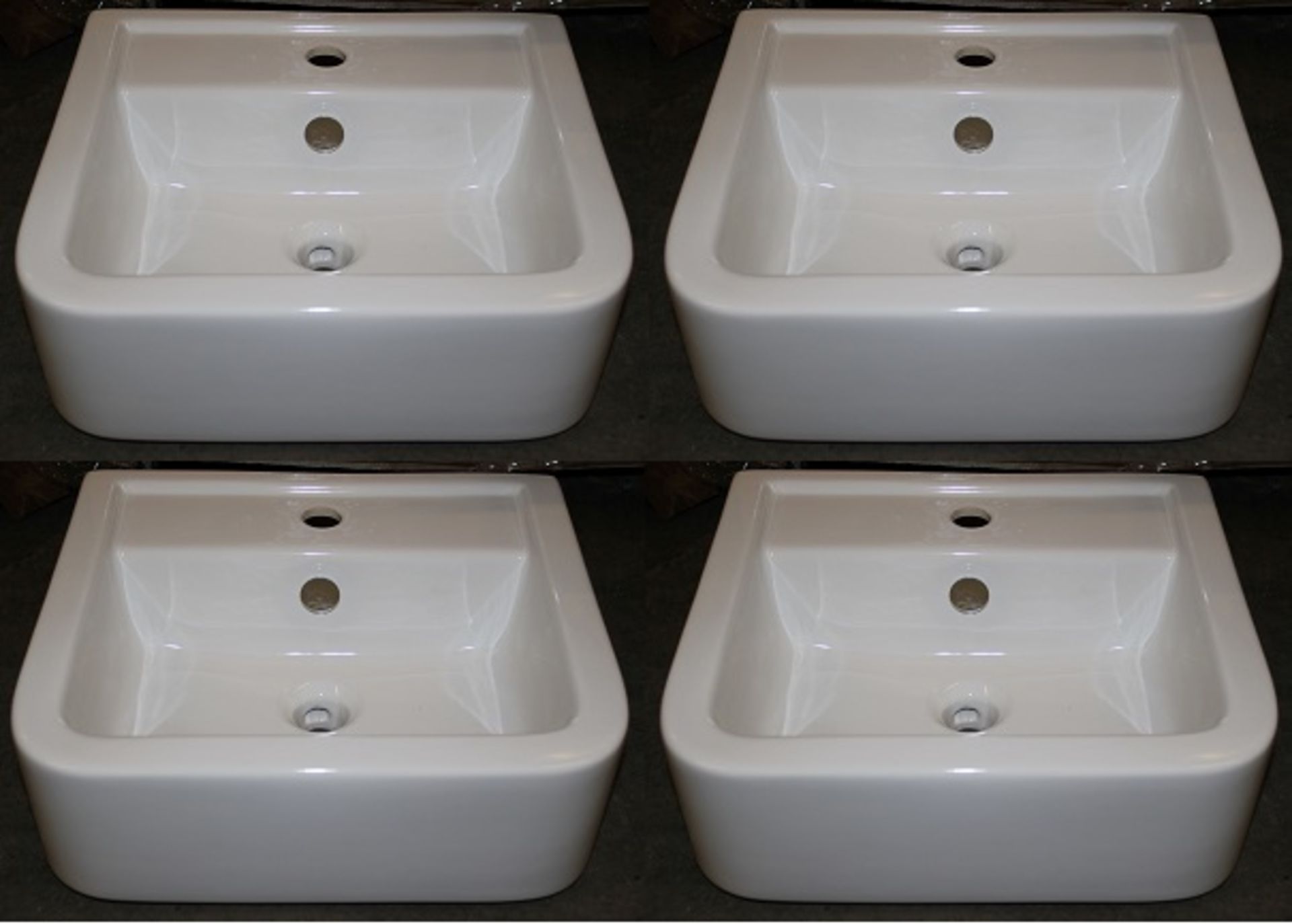 4 x Vogue Bathrooms OPTIONS Single Tap Hole SINK BASINS With Pedestals - 450mm Width - Brand New - Image 2 of 6