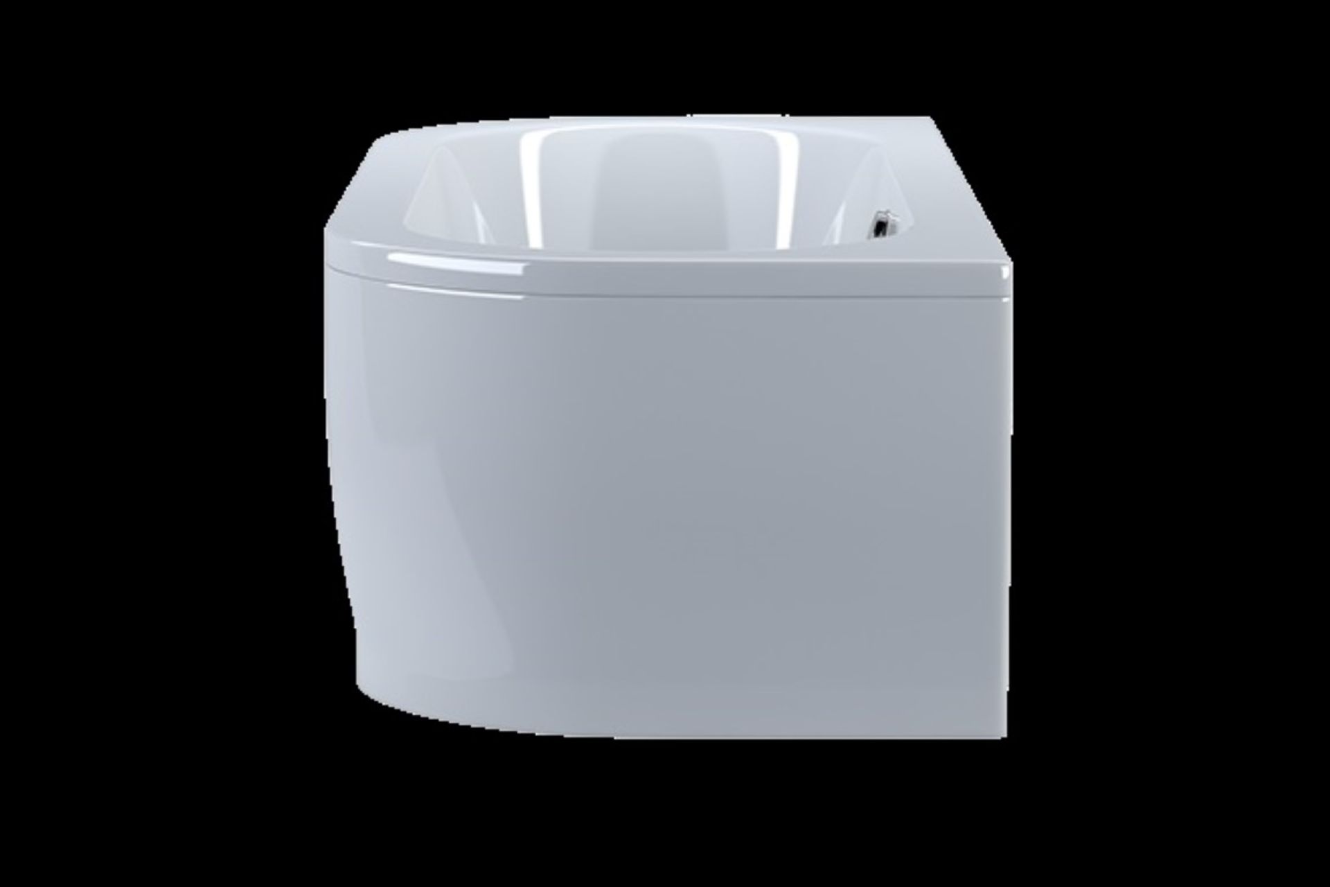 1 x Back to Wall PALLADIO D Shape Bath - Stylis Design in High Quality White Acrylic - - Image 2 of 4