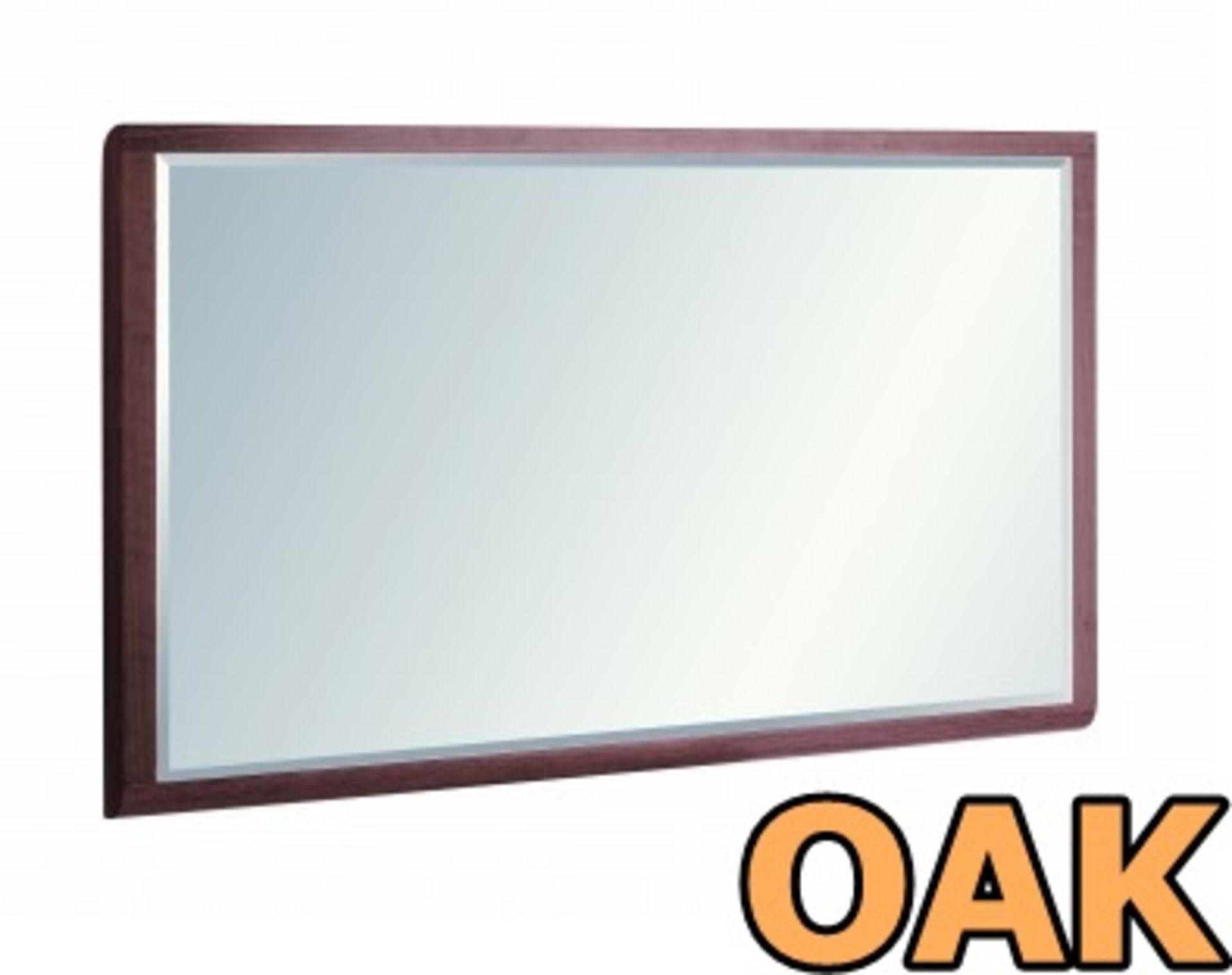 1 x Vogue ARC Series 1 Wall Mounted WALL MIRROR In LIGHT OAK - Size 1000 x 600mm - Manufactured to