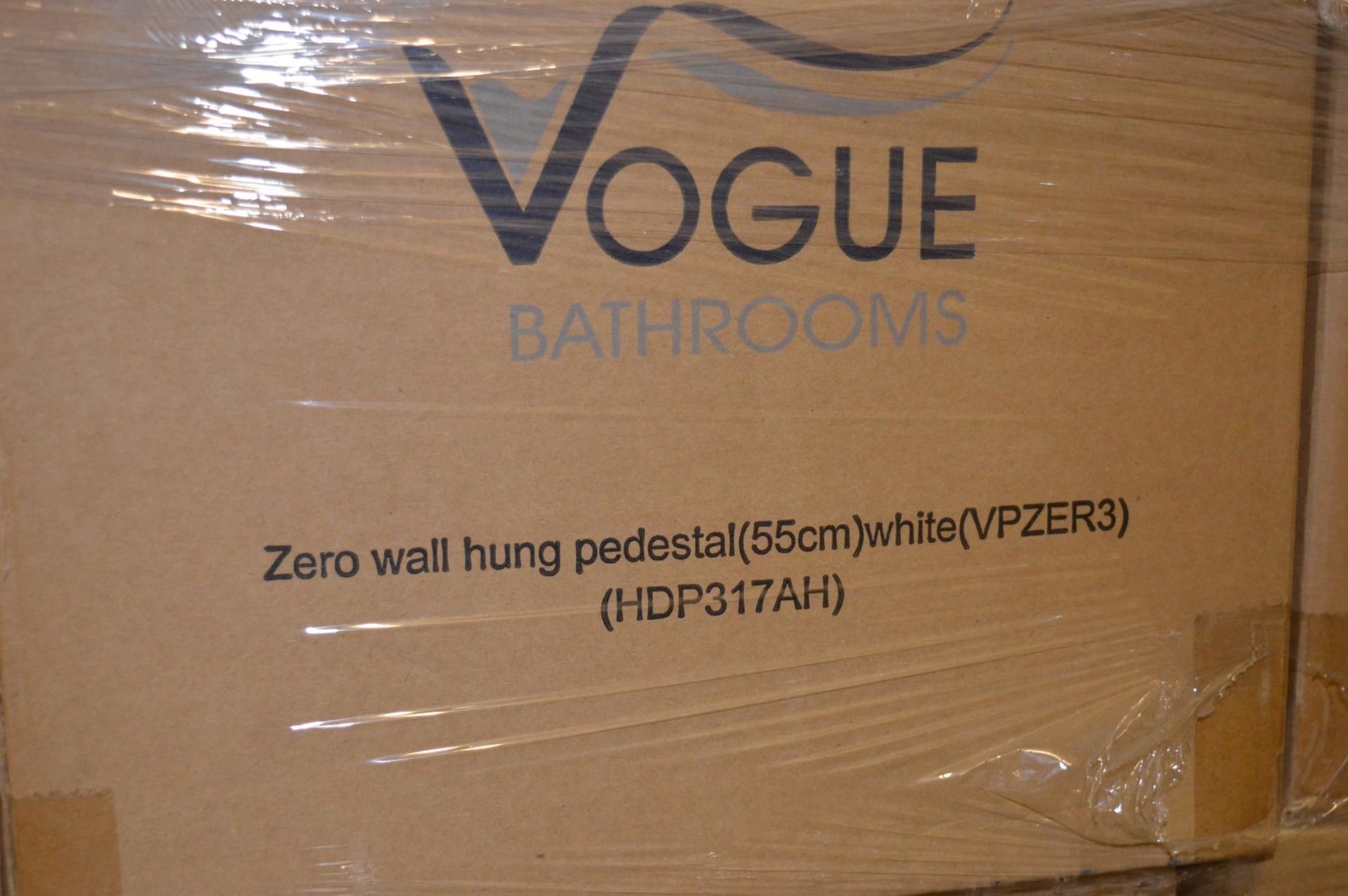 1 x Vogue Bathrooms ZERO Two Tap Hole SINK BASIN With Semi Pedestal - 550mm Width - Brand New - Image 3 of 3
