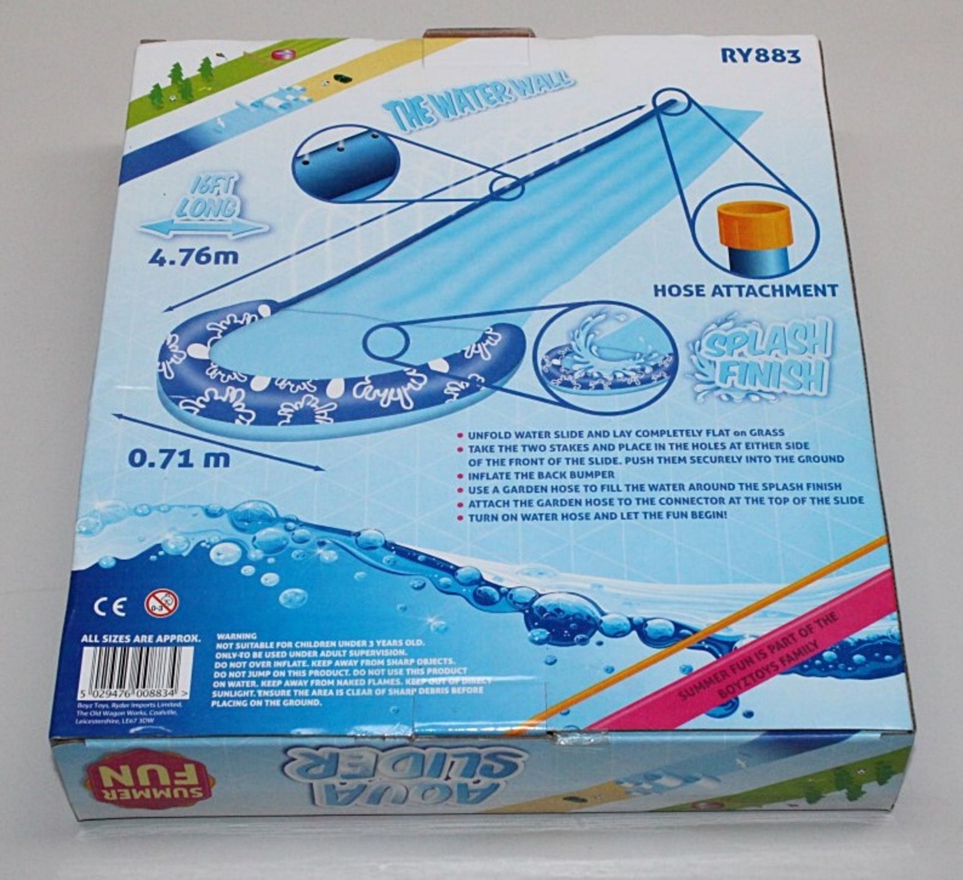 1 x "Aqua-Slider" 16ft Water Slide - Garden Slip-n-Slide Inflatable Toy - Brand New & Boxed - - Image 2 of 4