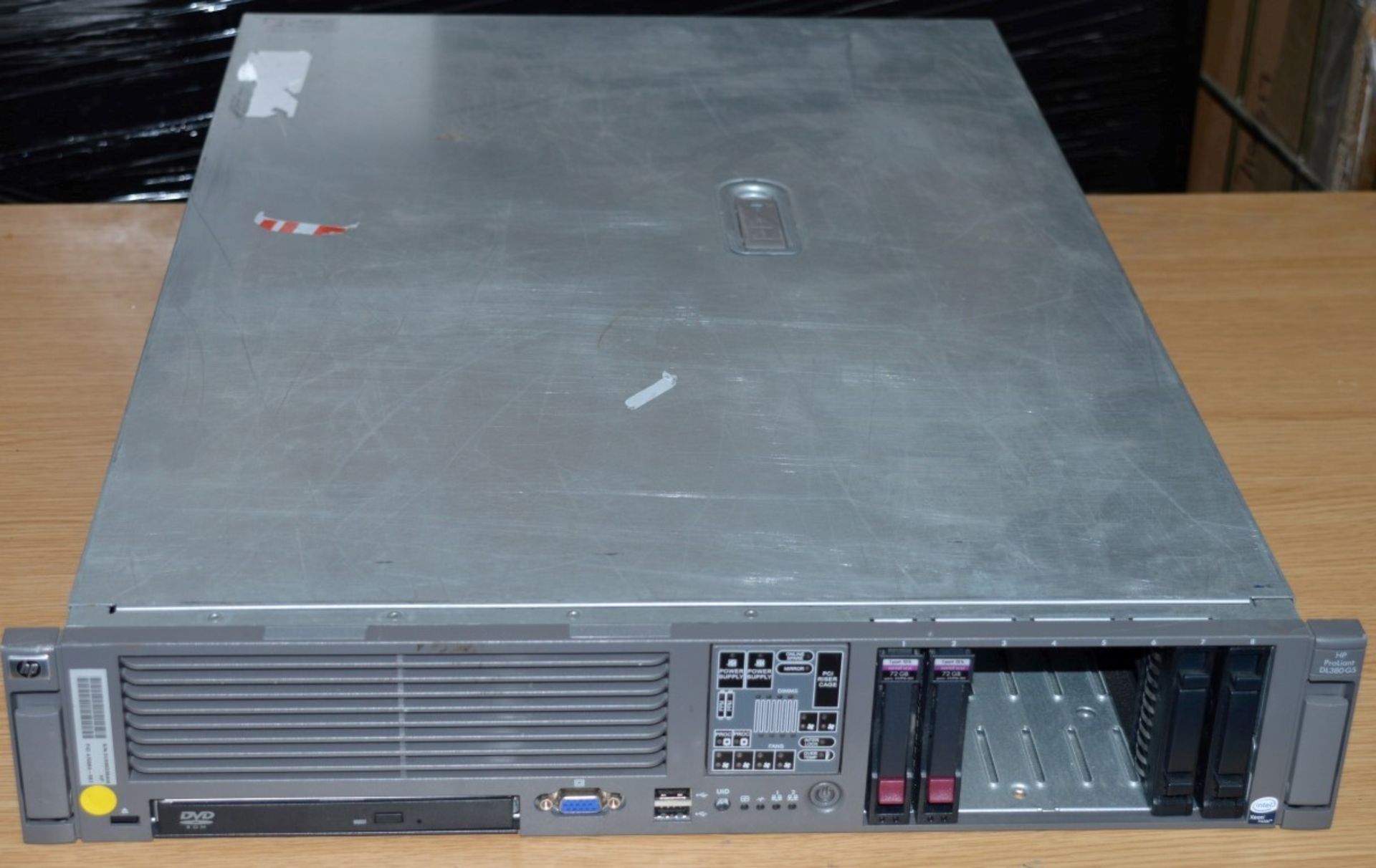 1 x HP Proliant DL380 G5 2U Rackmount File Server - Features 2 x 2.33ghz Dual Core Processors, 4gb