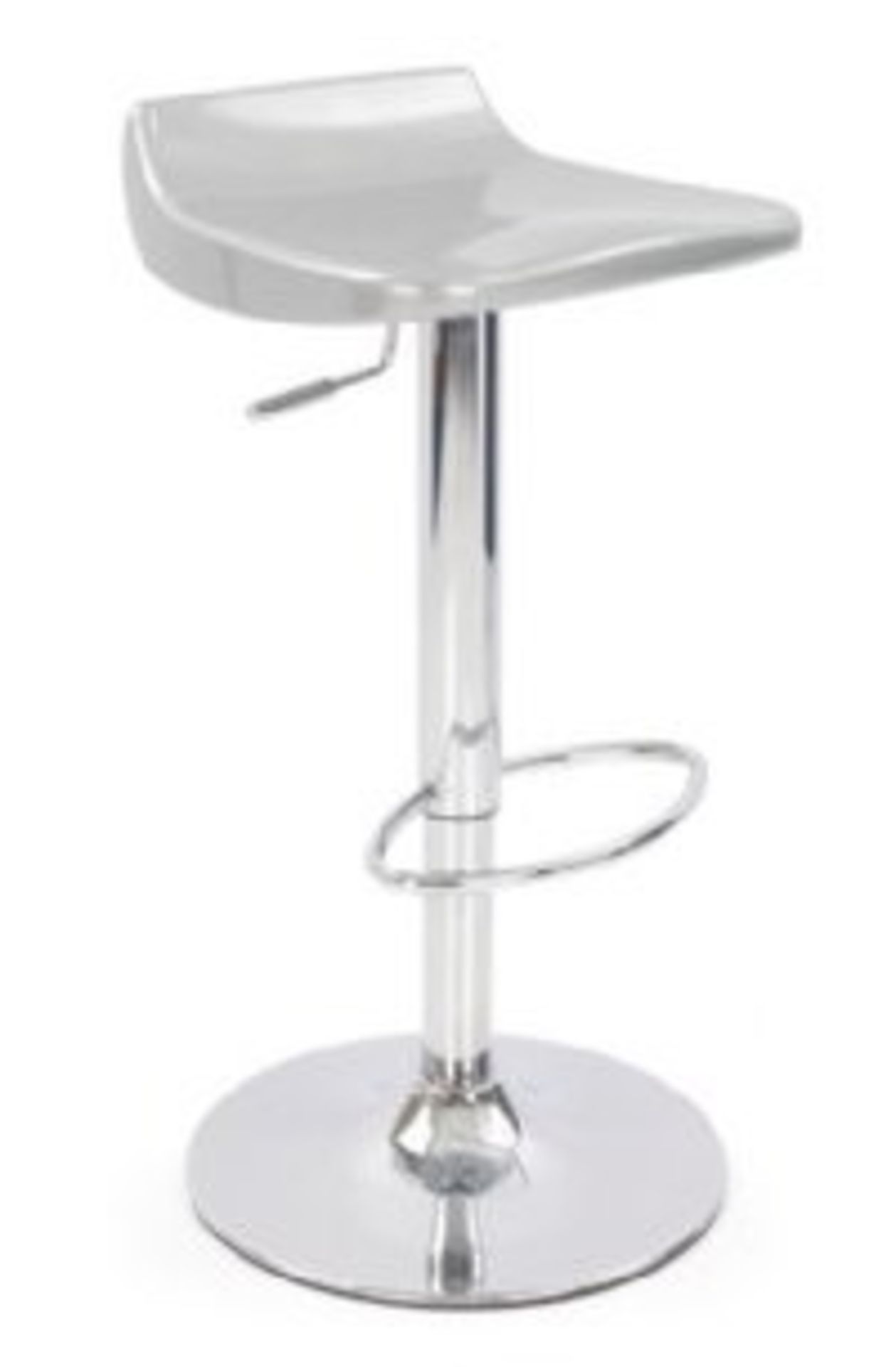 1 x Eliza Tinsley Designer Bar Stool - SILVER - Constructed in Strong ABS Plastic With Chrome Base