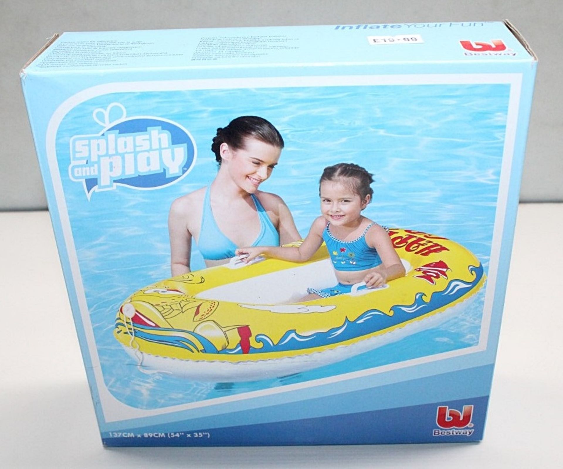 1 x Bestway 54" Inflatable Rubber Dinghy Boat Raft Pool Toy - New & Boxed -  Ref: JIM021B -