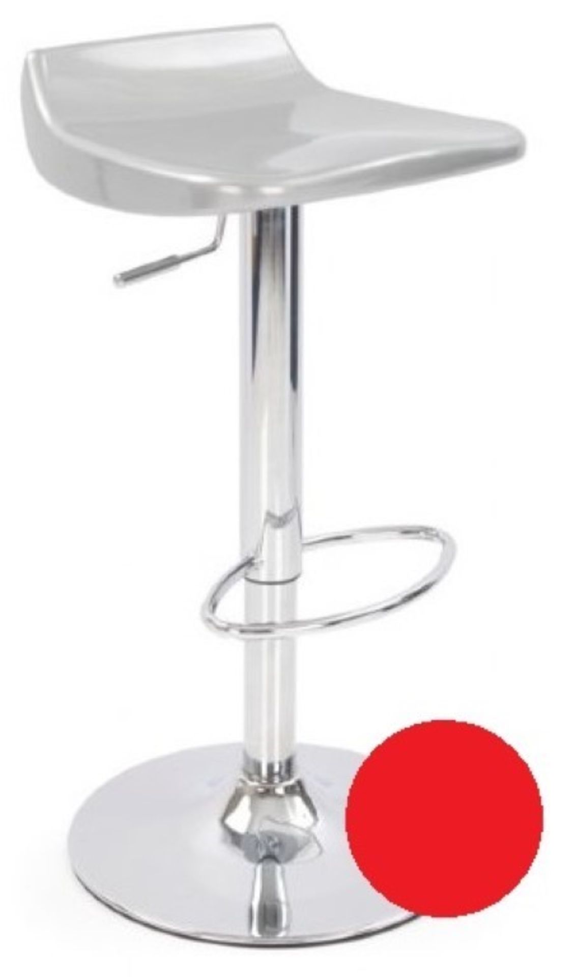 1 x Eliza Tinsley Designer Bar Stool - RED - Constructed in Strong ABS Plastic With Chrome Base