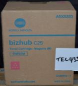 1 x Konica Minolta TNP27M Toner Cartridge Magenta A0X5353  For Bizhub C25 - CL010 - New Sealed Stock