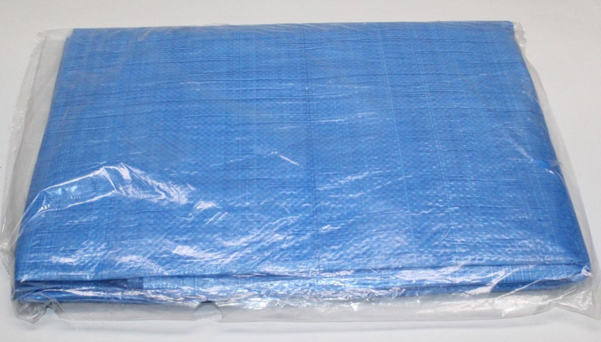 2 x Packs Of Waterproof POLY TARPAULIN - Both 3.6 X 5.4 METRES - Colour: Blue - Both New & - Image 2 of 2