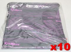 10 x Kickers Branded Drawstring Bags - Colour: Purple / Grey - Ref: JIM037 - Location: Altrincham