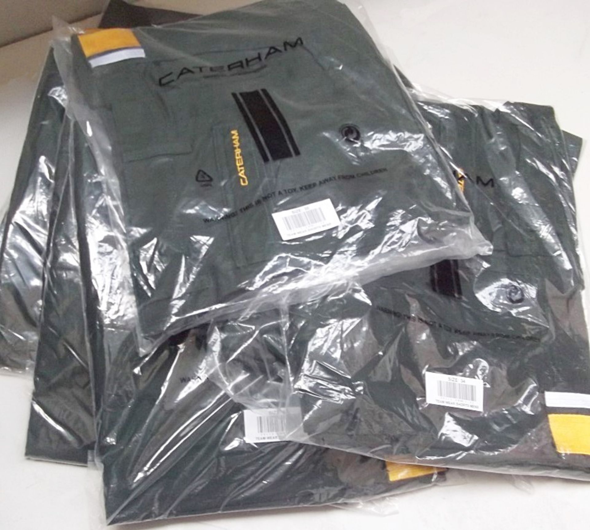 10 x Pairs Of Caterham F1 Pit Crew Shorts - Mostly 34 Waist - Ideal Casual / Work Wear - BRAND NEW &