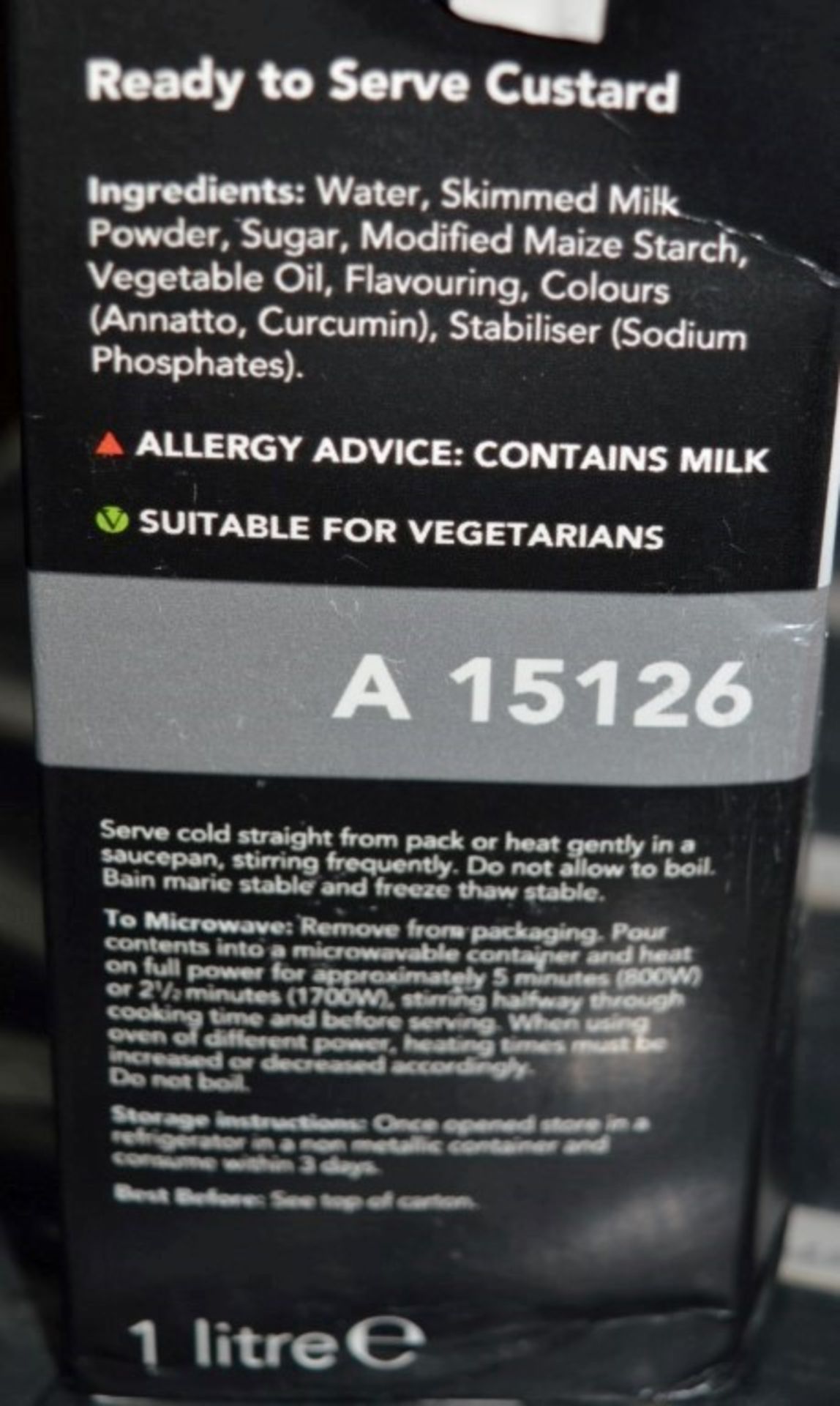 12 x Brakes Ready to Eat Custard - 1lt Cartons - Best Before Date November 2014 - Unused Stock - - Image 2 of 2