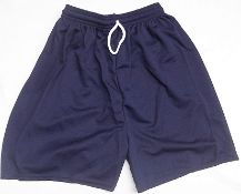 40 x Pairs Of Navy Blue Shorts - British Made - Sizes: 26 - 38 UK - New & Bagged -  CL155 - Ref: