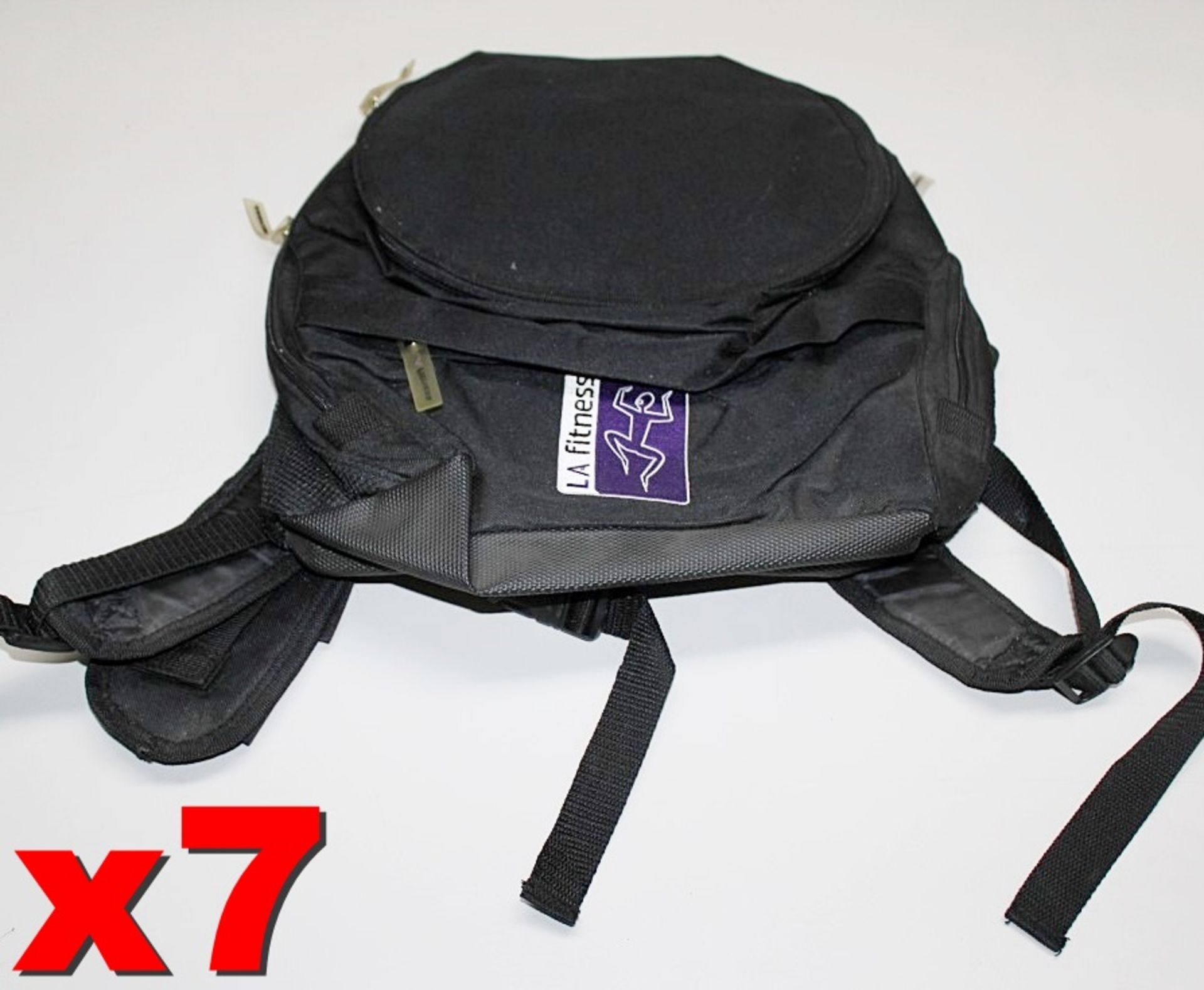 7 x LA Fitness Branded Rucksacks in Black - New - Ref: JIM042 - Location: Altrincham WA14 - New &