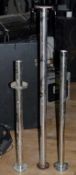 18 x Various Sized Barrier Poles - Chrome Finish - Approx Sizes From 80cm to 130cm - CL090 - Ref FBA