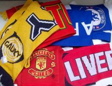 10 x Assorted Football Scarfs - Various Popular Teams Inc. Man Utd, Liverpool Etc. - New Without