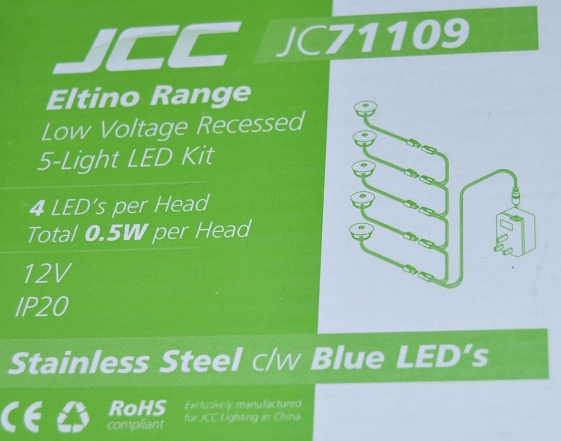 12 x JCC Lighting ELTINO Indoor Blue LED Floor or Wall Lighting Kits - Twelve Sets of Three LED - Image 3 of 5