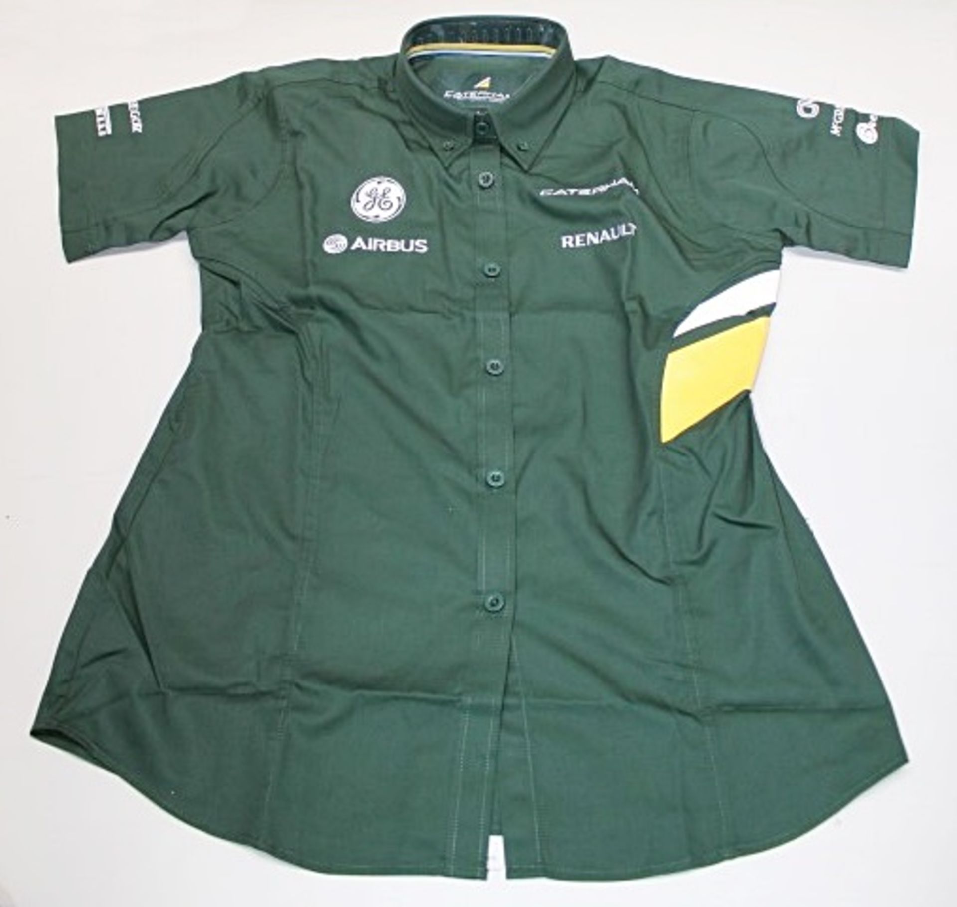 10 x CATERHAM F1 Team Engineer Race Shirts - Short Sleeved - 2 Sizes Supplied: 2 x Small & 8 x