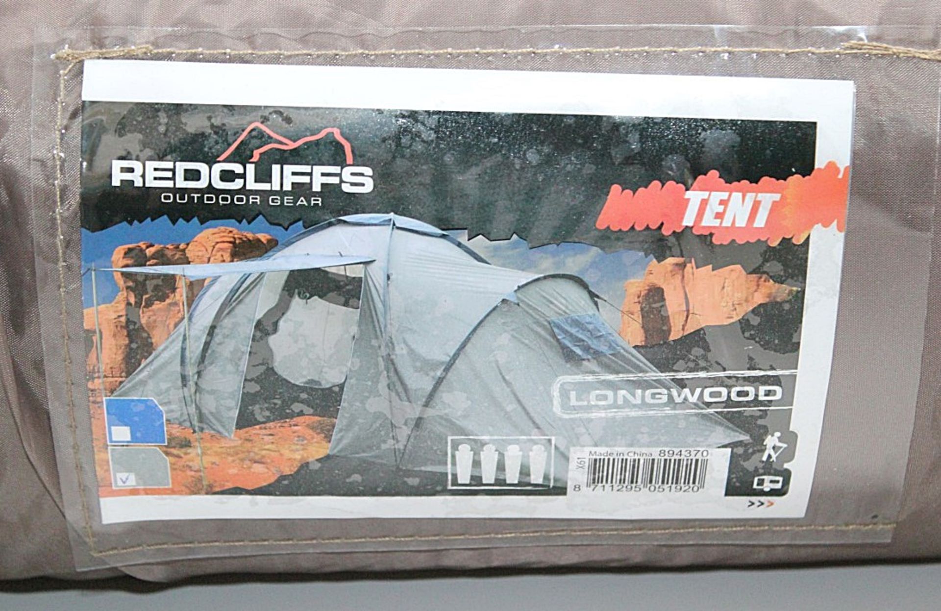 1 x Redcliffs Longwood Large 4-Man Family Tent - Colour: Brown - 2 Room / 2 Entrances -  Brand New - Image 3 of 6