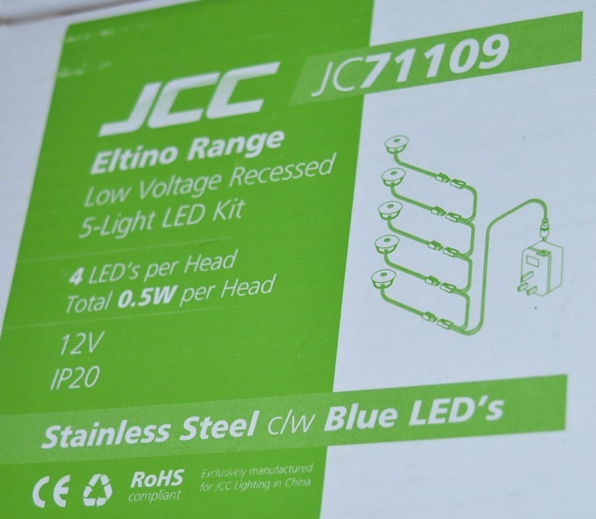 12 x JCC Lighting ELTINO Indoor Blue LED Floor or Wall Lighting Kits - Twelve Sets of Three LED - Image 4 of 5