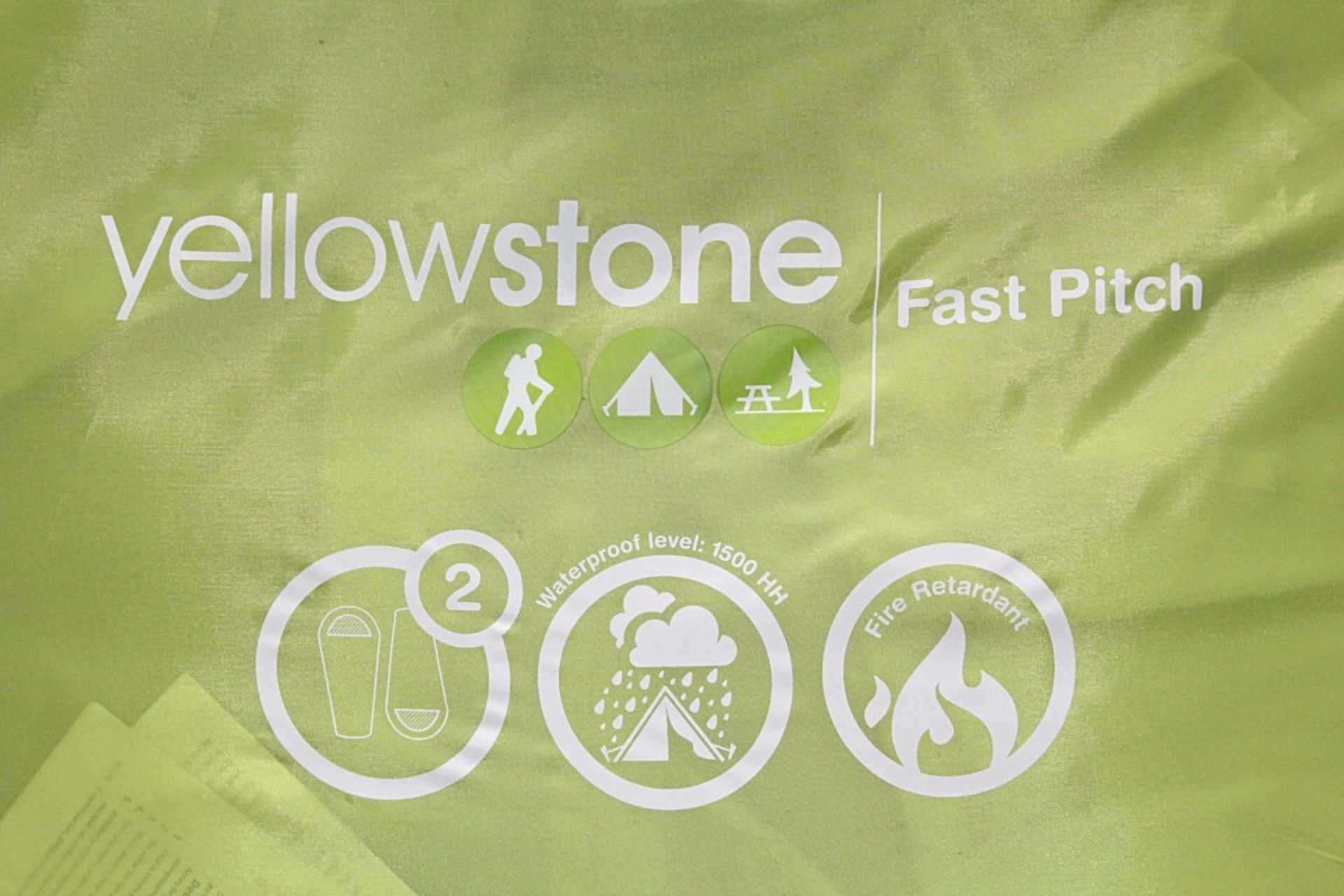 1 x Yellowstone Fast Pitch 2-Man Pop-up Tent In Green (TT010) - Fire Retardant - Waterproof - - Image 3 of 5
